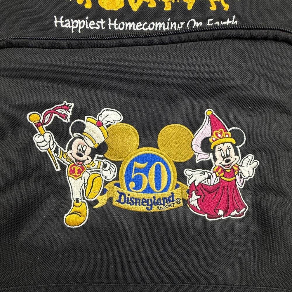 Disneyland Resort 50th Anniversary Canvas Tote Bag Black Vintage Park Bag Mickey - Picture 5 of 14